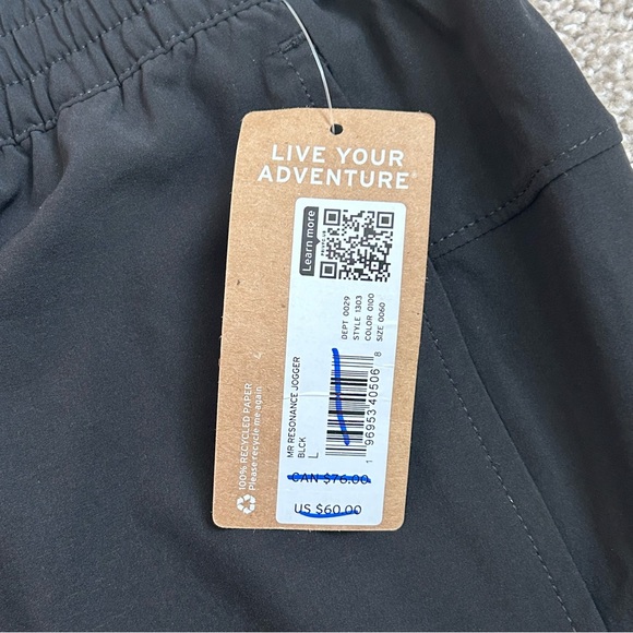 NWT Eddie Bauer Men’s Mr Resonance Jogger In Black Size Large UPF 50+ - Picture 6 of 10